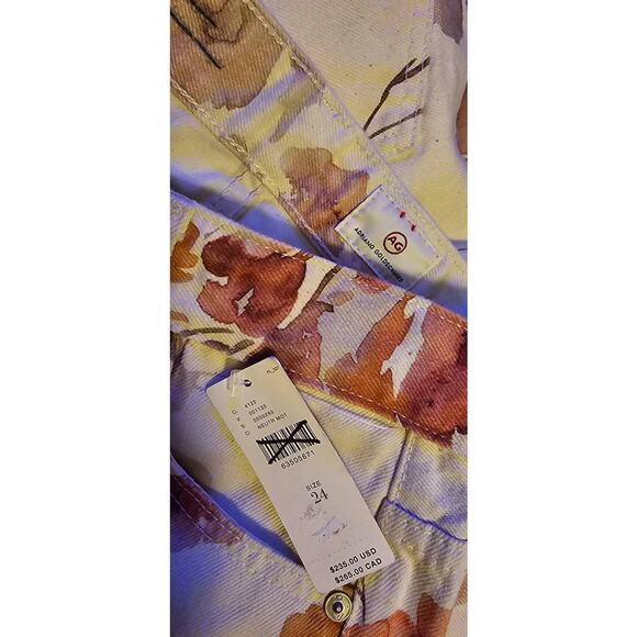 New Anthropologie AG The Alexxis Floral Straight Jeans $235 SIZE 24 High Rise - Picture 7 of 7